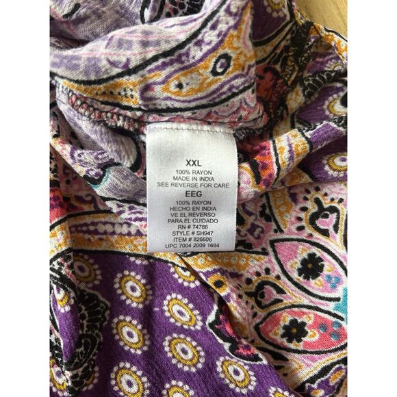 Womens 2XL Maxi Dress Wedding Guest Floral Peasant Paisley Patchwork Fairy XXL - Picture 9 of 15